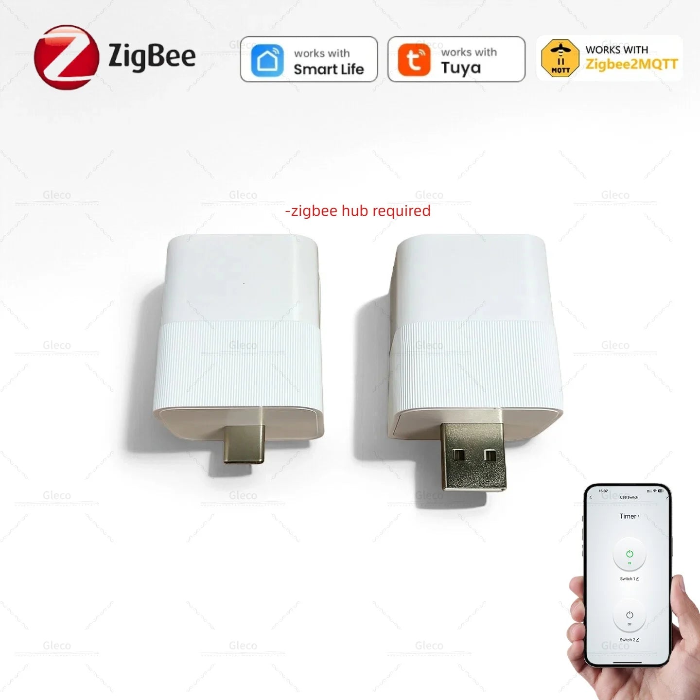 Zigbee Micro USB Adaptor Switch 5V Mini TYPE-C USB Power Adaptor Signal Repeater Plug Home Automation For Smart Life TUYA Z2M