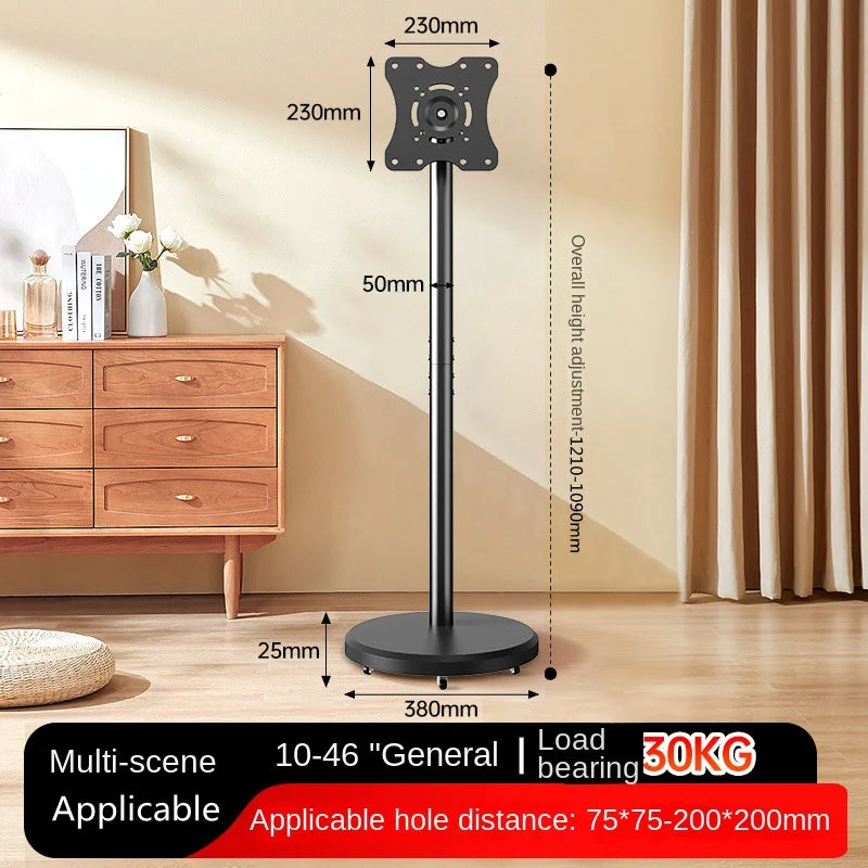 Modern Design TV Stand,Rolling TV Cart for 10-46 Inch OLED LED Monitors,TV Floor Stand Holds up to 88lbs,Max VESA 200x200mm