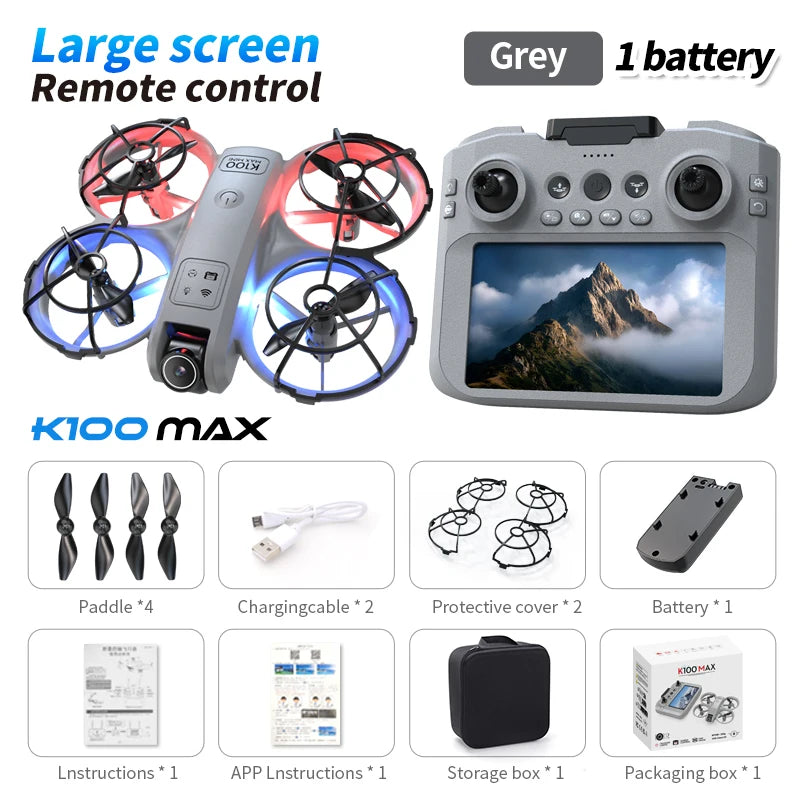 Upgrade K100 MAX HD 8K Drone Dual Cameras FPV Transmission Obstacle Avoidance Optical Flow Professional Aerial Photography Video