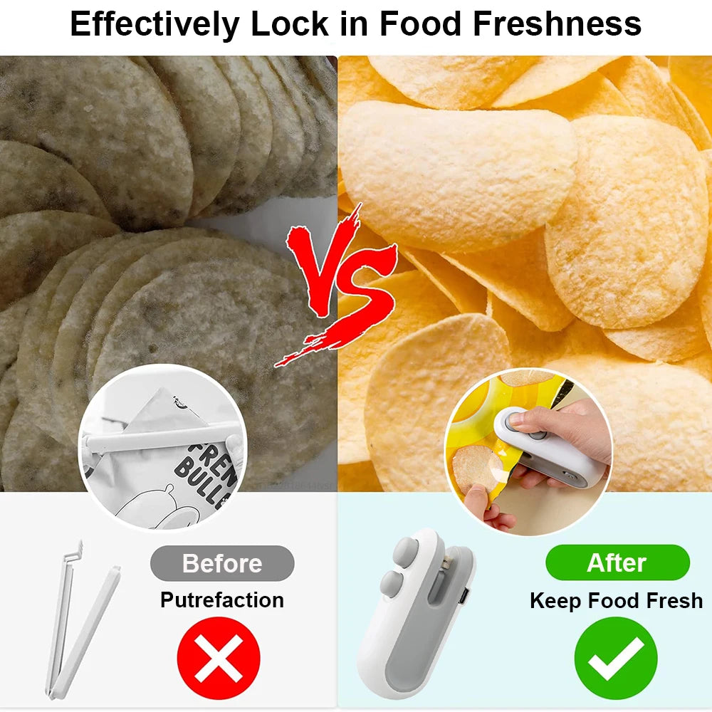 Mini-scelleuse à chaud pour sacs, scelleuse de sachets, sacs en plastique, scelleuse d'aliments, pince-sac, scelleuse portable, scelleuse à chaud pour emballages alimentaires