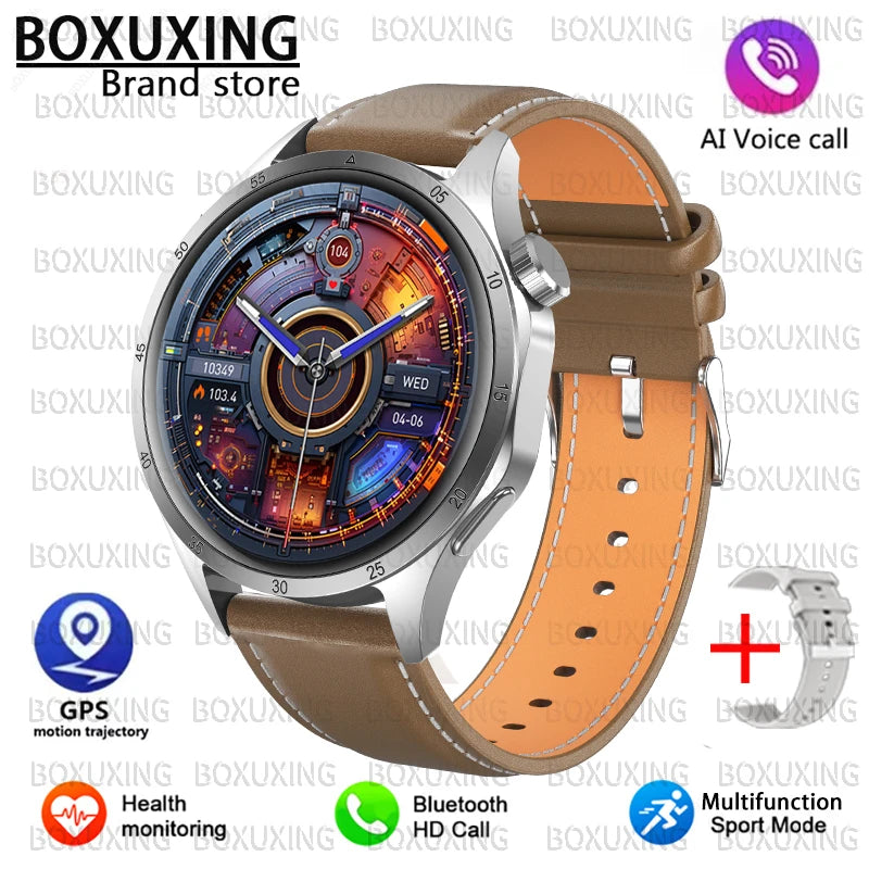 2026 New BOXUXING GPS NFC Smart Watch Men 360*360 AMOLED Screen Heart rate Bluetooth Call IP67 Waterproof Man Smartwatch Women