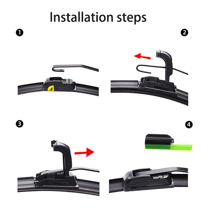 For Ford Fiesta 5 MK5 Hatchback 2003-2008 Car Wiper U-type Soft Rubber Boneless Wiper HD Quiet Durable Automotive Wiper 22"+16"