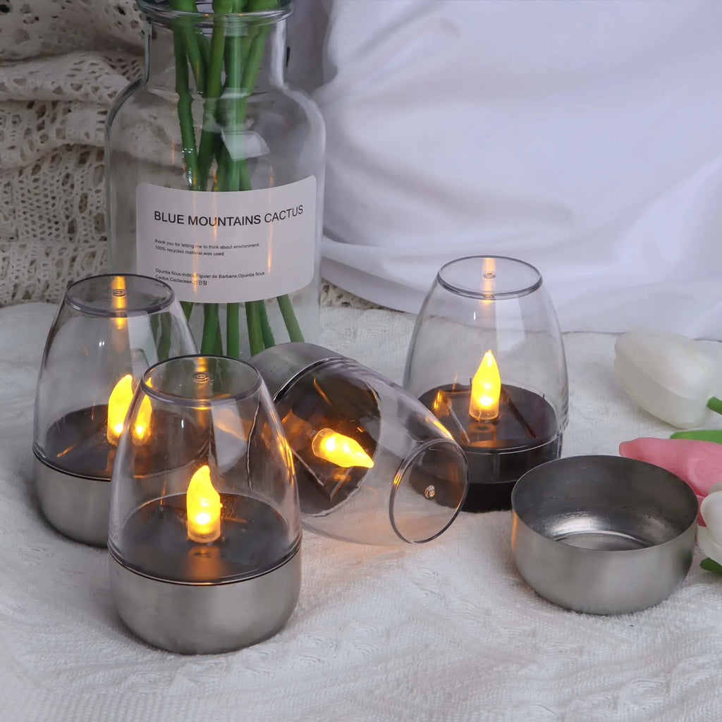 LED Solar Candles Light Flameless Rechargeable Night Light For Wedding Party Garden Decor Outdoor Waterproof Solar Candles Lamp