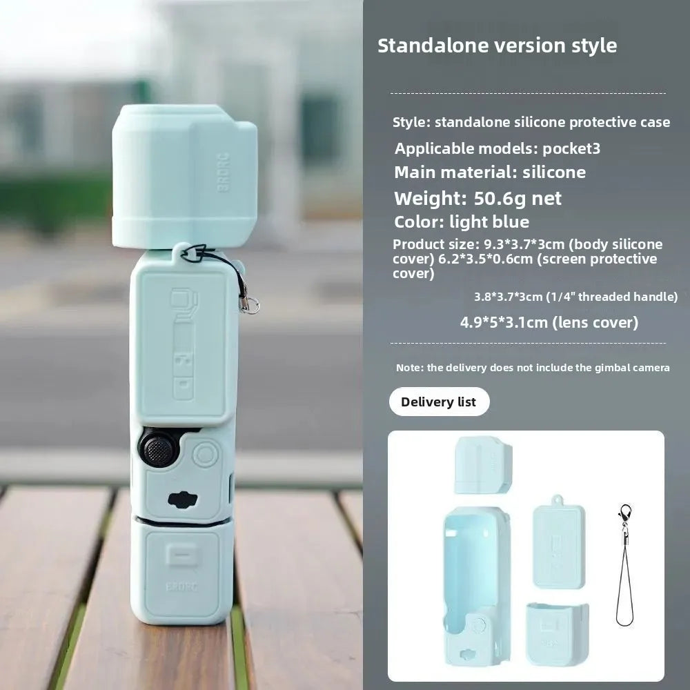 DJI Pocket 3 Silicone Case Osmo Action Camera Protective Cover Anti-Scratch DJI P3 Camera Accessory