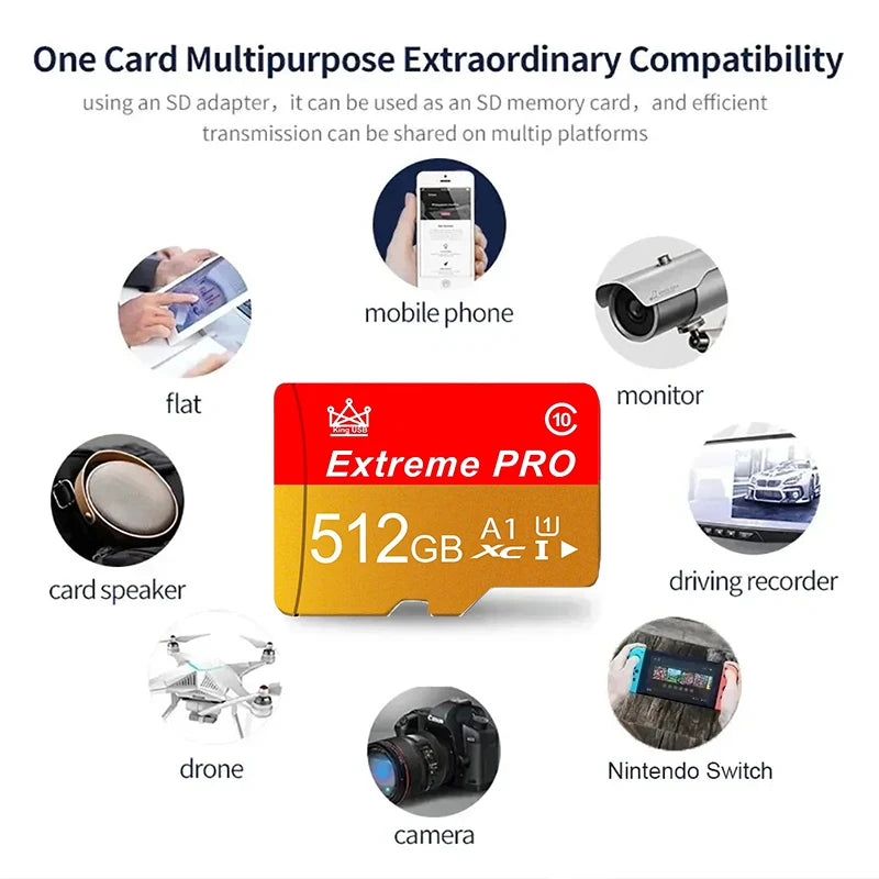 Original For PC Phone Camera Micro TF SD Memory Card Class 10 64GB 512GB 256GB 64GB 128GB Micro TF SD TF Flash Card 64 128 GB Mi
