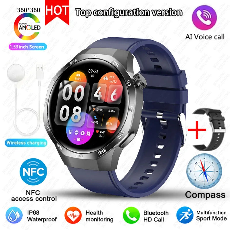 2026 New BOXUXING Watch 5 MAX Smart Watch HD AMOLED Screen NFC GPS Tracker Bluetooth Call Health Waterproof Smartwatch Men Women