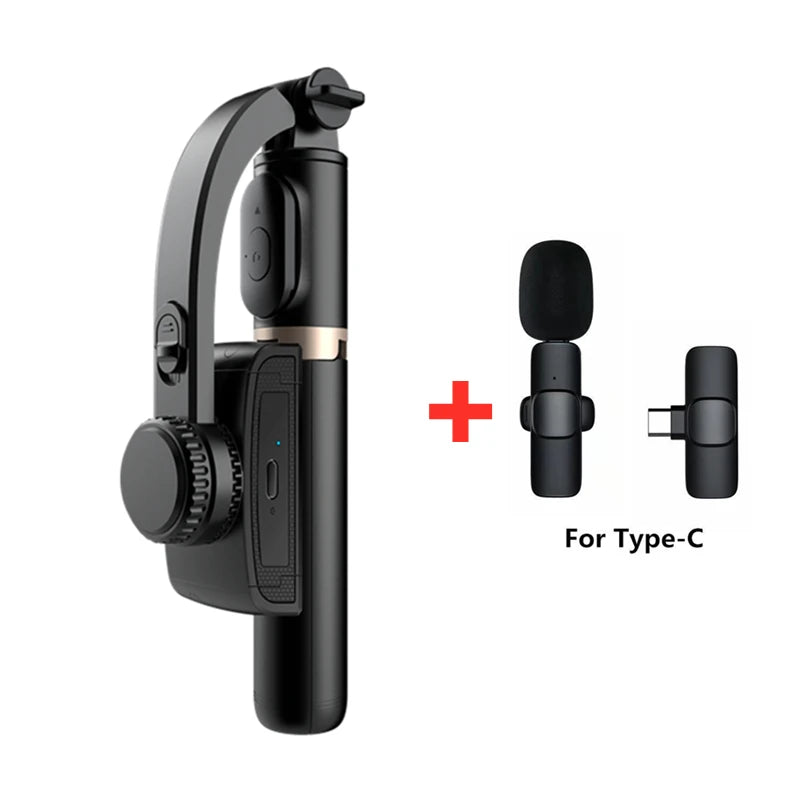 Roreta 2024 NEW Gimbal Stabilizer Selfie Stick Foldable Wireless Tripod with Bluetooth Shutter Monopod for IOS Android