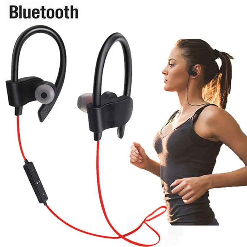 Auriculares inalámbricos Bluetooth estéreo con gancho, auriculares deportivos de música, auriculares para juegos, manos libres para todos los teléfonos inteligentes Aurifonos