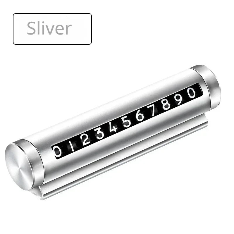 Metal Car Temporary Parking Card Rotate Phone Number Plate Aluminum Stickers Park Stop In Car-styling Auto Accessories