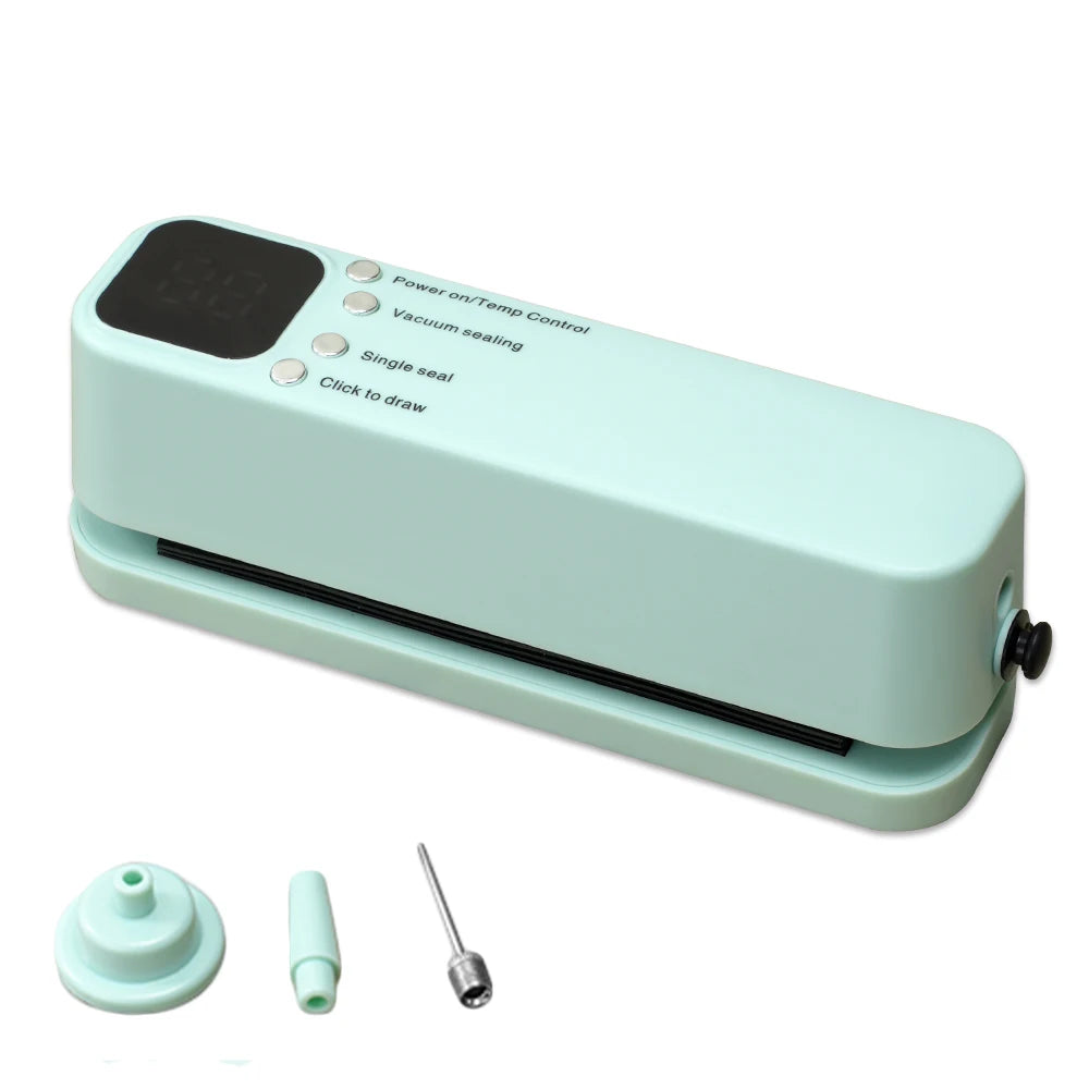 Food Vacuum Sealer USB Rechargeable Package Plastic Bag Mini Heat Sealer Portable Wireless Automatic Food Vacuum Sealing Machine