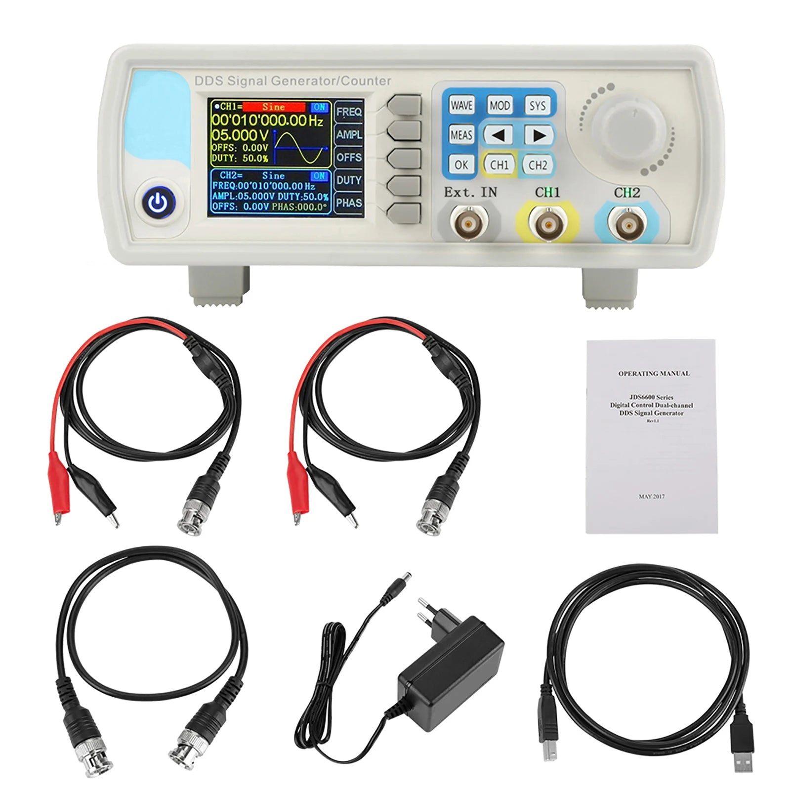 JDS6600 DDS Signal Generator Counter Digital Control Sine Frequency Signal Generator Counter