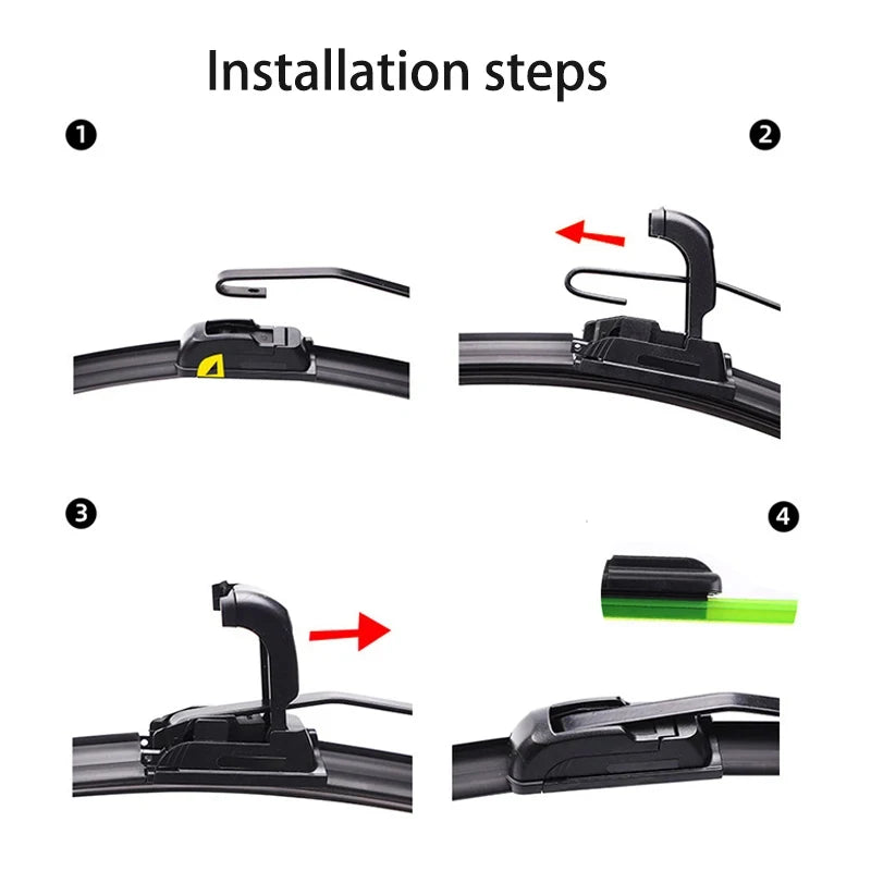 For BMW MINI Cooper R50 R53 2001-2006 Car Front Wiper U-Shape Soft Rubber Boneless Wiper HD Silent Durable Wiper 19"+18"