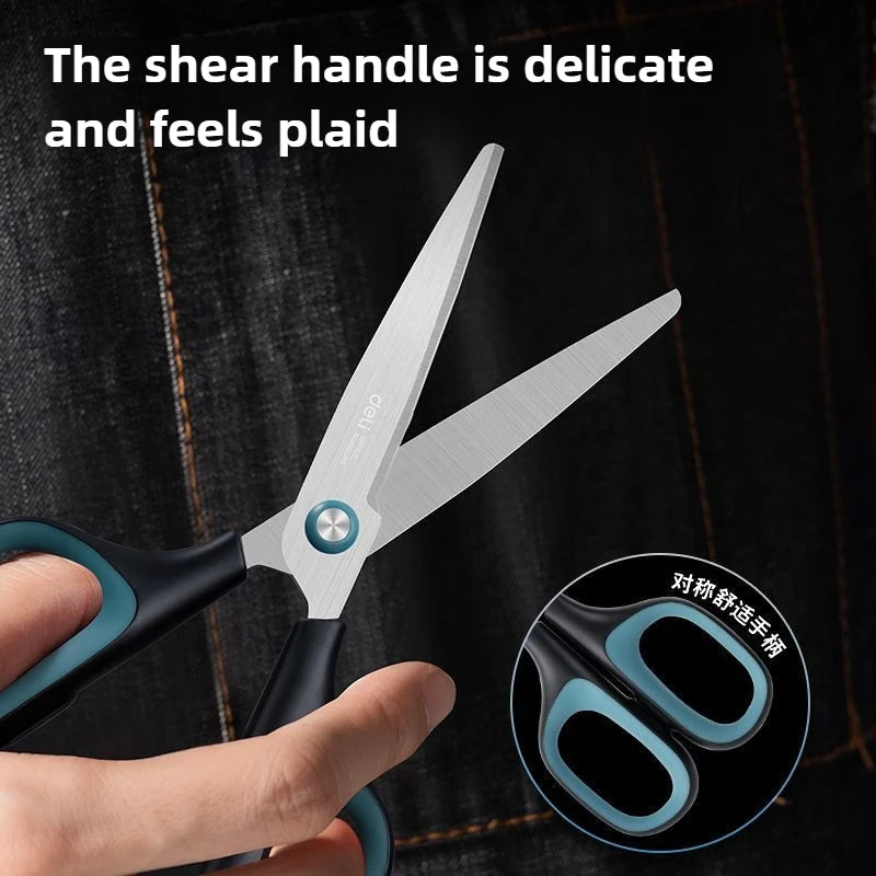 1PC Deli Anti Stick Anti Rust Scissors Office And Home Scissors Stainless Steel Tailoring Scissors Solid And Durable Alloy