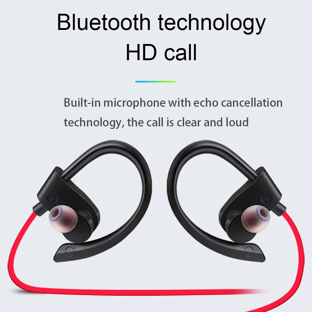 Auriculares inalámbricos Bluetooth estéreo con gancho, auriculares deportivos de música, auriculares para juegos, manos libres para todos los teléfonos inteligentes Aurifonos