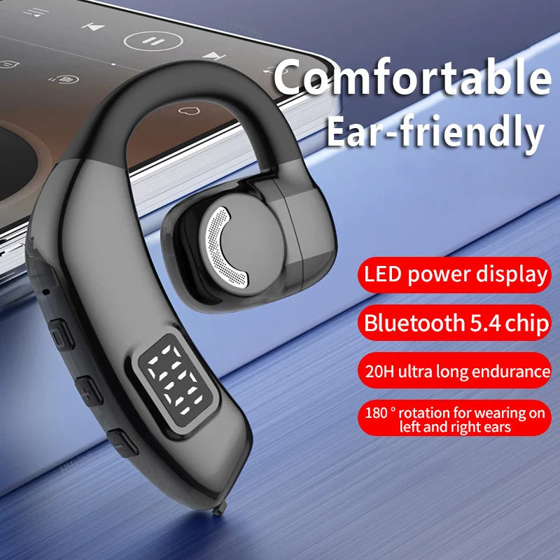 Auriculares inalámbricos Bluetooth de conducción ósea con micrófono y manos libres, auriculares con cancelación de ruido para conducir Audífonos