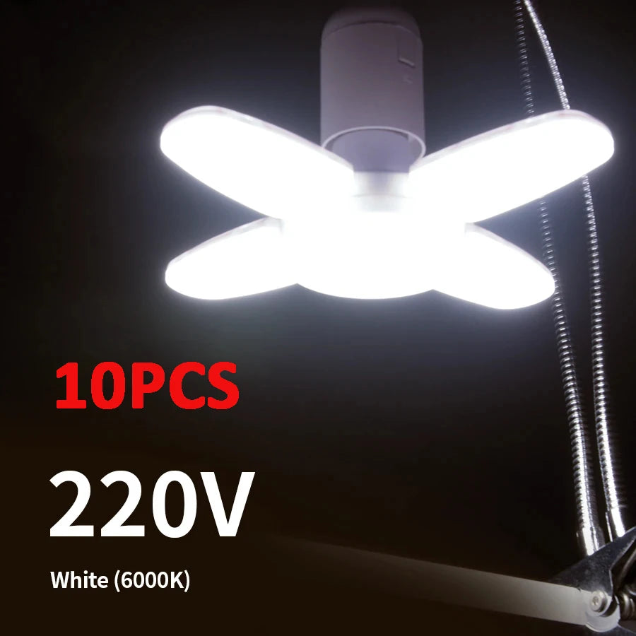 E27 Fan Shape LED Bulb AC220V 28W Foldable Led Light Bulb Lampada For Home Living Room Warehouse Garage Ceiling Light