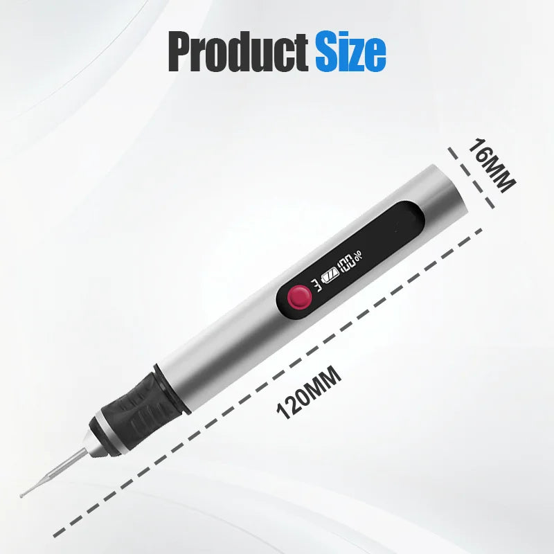 32PCS Multifunctional Electric Engraving Pen Kit USB Cordless Electric Polisher Lithium Battery Carving Pen for Metal Glass Nail