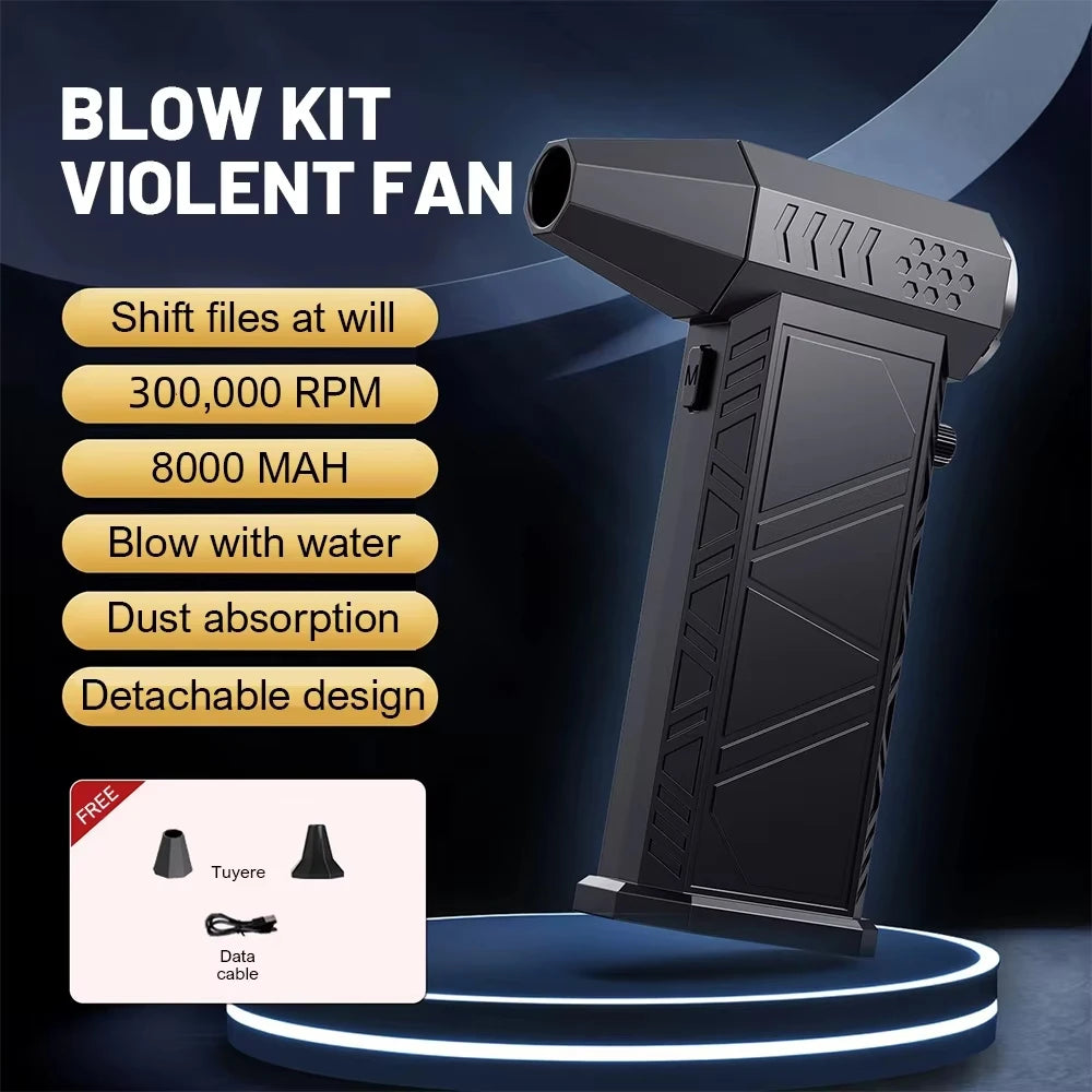 300000RPM Turbo Jet Blower Vacuum X9 High Speed Air Blower Wireless Compressed Air Duster Portable Turbo Fan Jet Dust Blowing