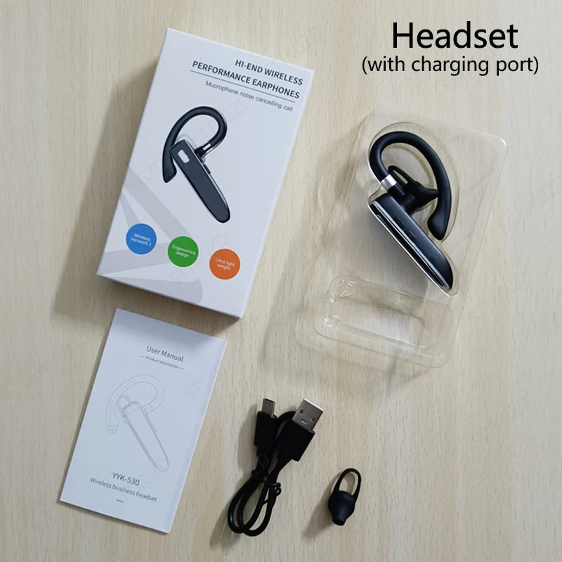 Auriculares Bluetooth inalámbricos con micrófono, audífonos con cancelación de ruido ENC, manos libres para negocios, auriculares para conducir