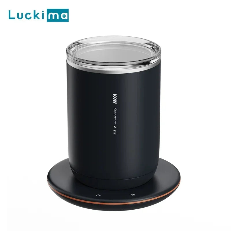 Calentador de tazas de café 2 en 1, taza mezcladora magnética automática para oficina en casa, taza mezcladora eléctrica USB, placa calefactora para bebidas