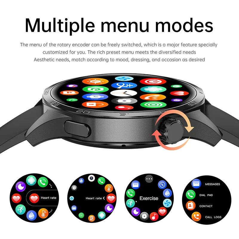 BOXUXING 2026 New Smart Watch Men Watch 5 Pro AMOLED HD Screen Bluetooth Call GPS Trajectory NFC Heart Rate Compass SmartWatches