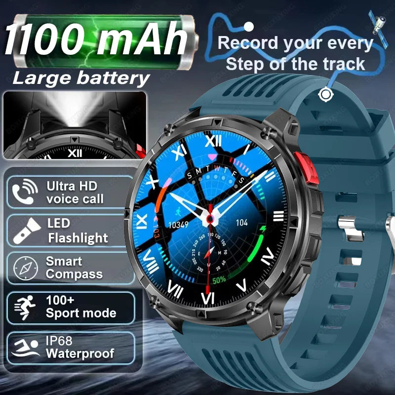 2026 New T-Rex3 Pro 1100mAh Battery Smart Watch GPS path IP68 Waterproof Sports Run tracker Outdoor Compass Military Smartwatch
