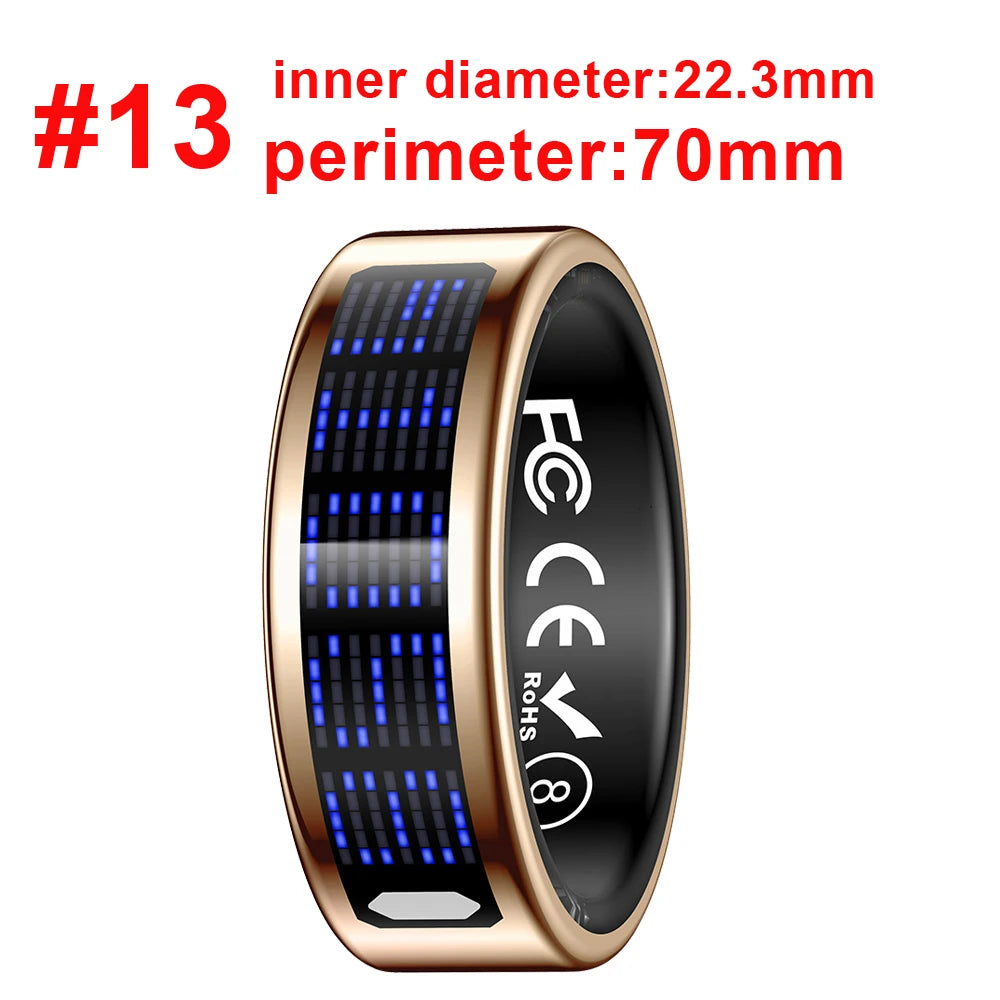 New Ultra-thin Lightweight Smart Ring Multi-functional Display Heartrate Health Caller ID Reminder Motion Detection Waterproof
