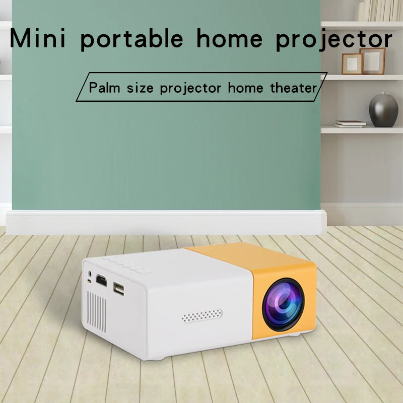 El mini proyector portátil HD YG300 es adecuado para el hogar, exteriores y proyectores portátiles, y es compatible con enlaces USB, HDMI y tarjetas SD.