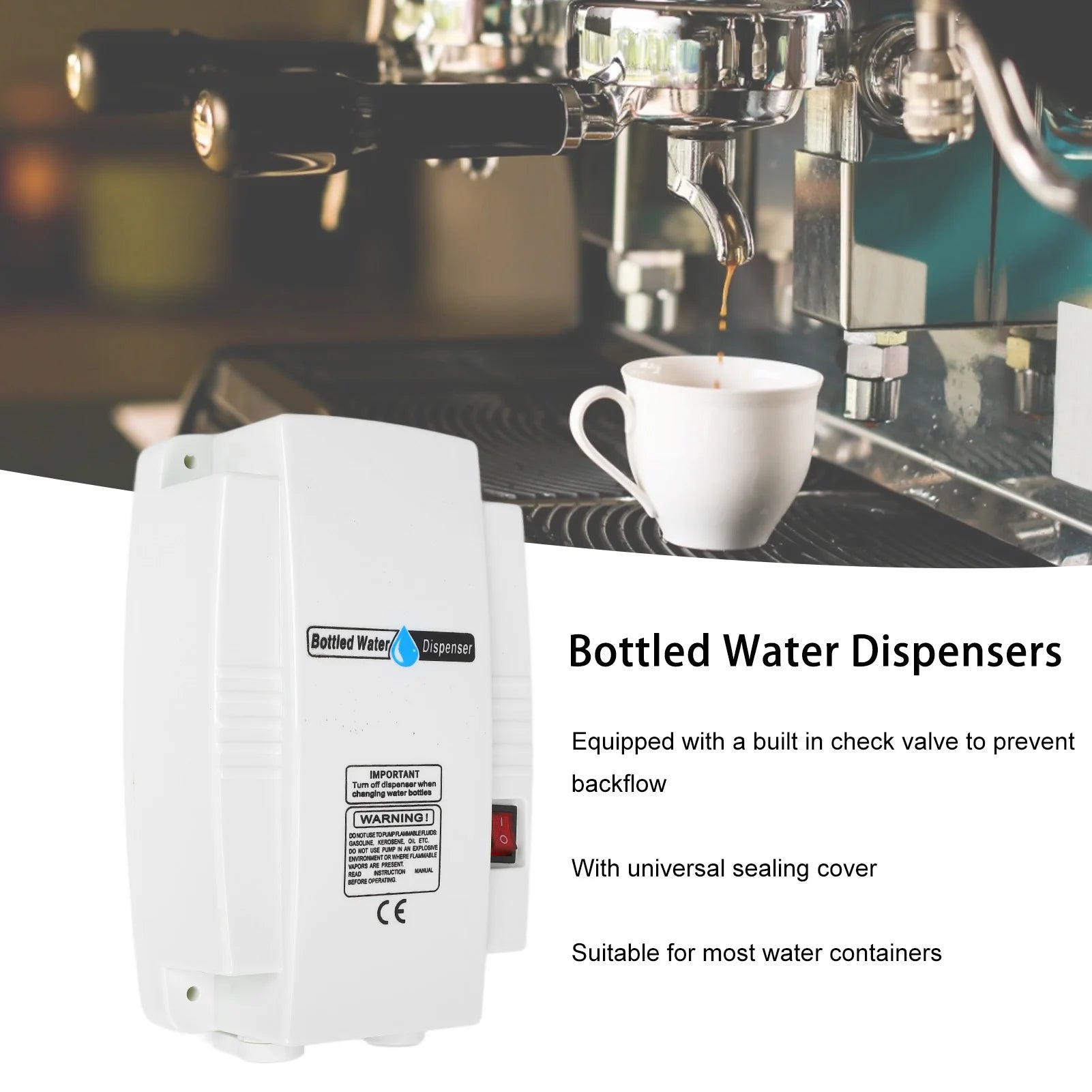 Sistemas de bomba dispensadora de agua de un solo tubo con cebado automático eléctricos para máquinas de café