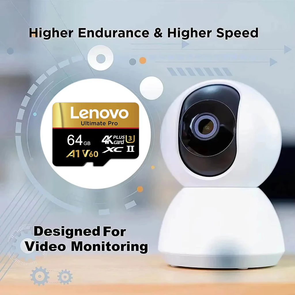 Lenovo Reliable 512GB Micro TF SD SD Cards Memory Card TF Cards 128GB U1 64GB A1 Broad Compatibility for Dash Cam/PC/Mac