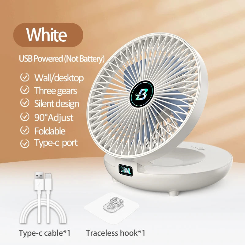 2024 the Most Popular 2IN1 Portable Fan Air Conditioner Wall Mounted Fan Rechargeable Folding Fan With 3 Gears for Home Office