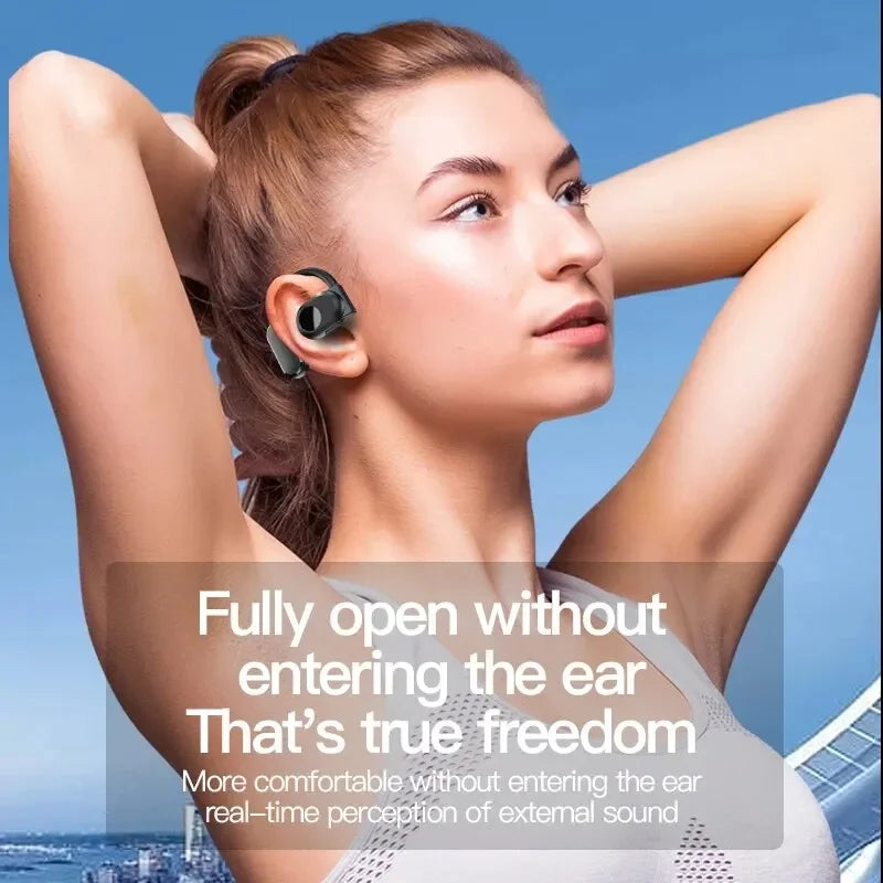 Auriculares inalámbricos Bluetooth con micrófono de conducción ósea, manos libres, con cancelación de ruido para conducir Audifonos