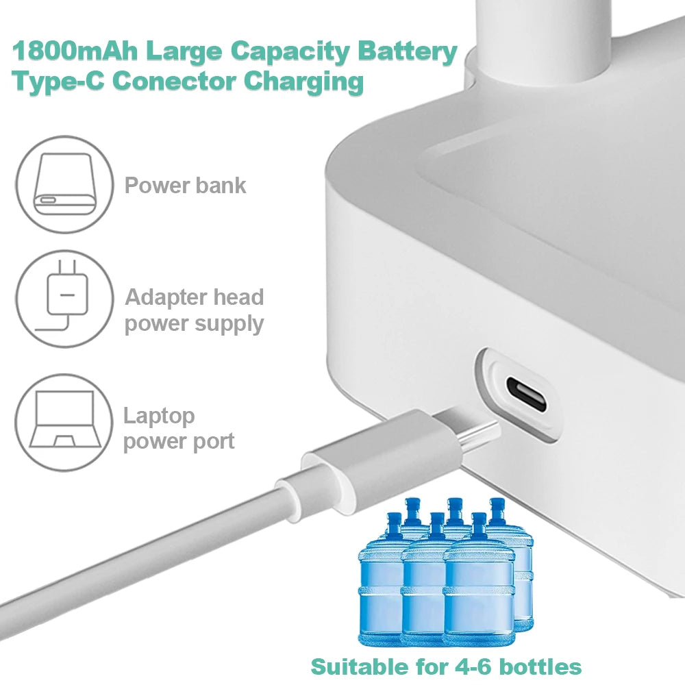 Bomba de galón de agua, dispensador de agua eléctrico portátil para el hogar, camping, bomba automática inteligente para botellas de agua de galón
