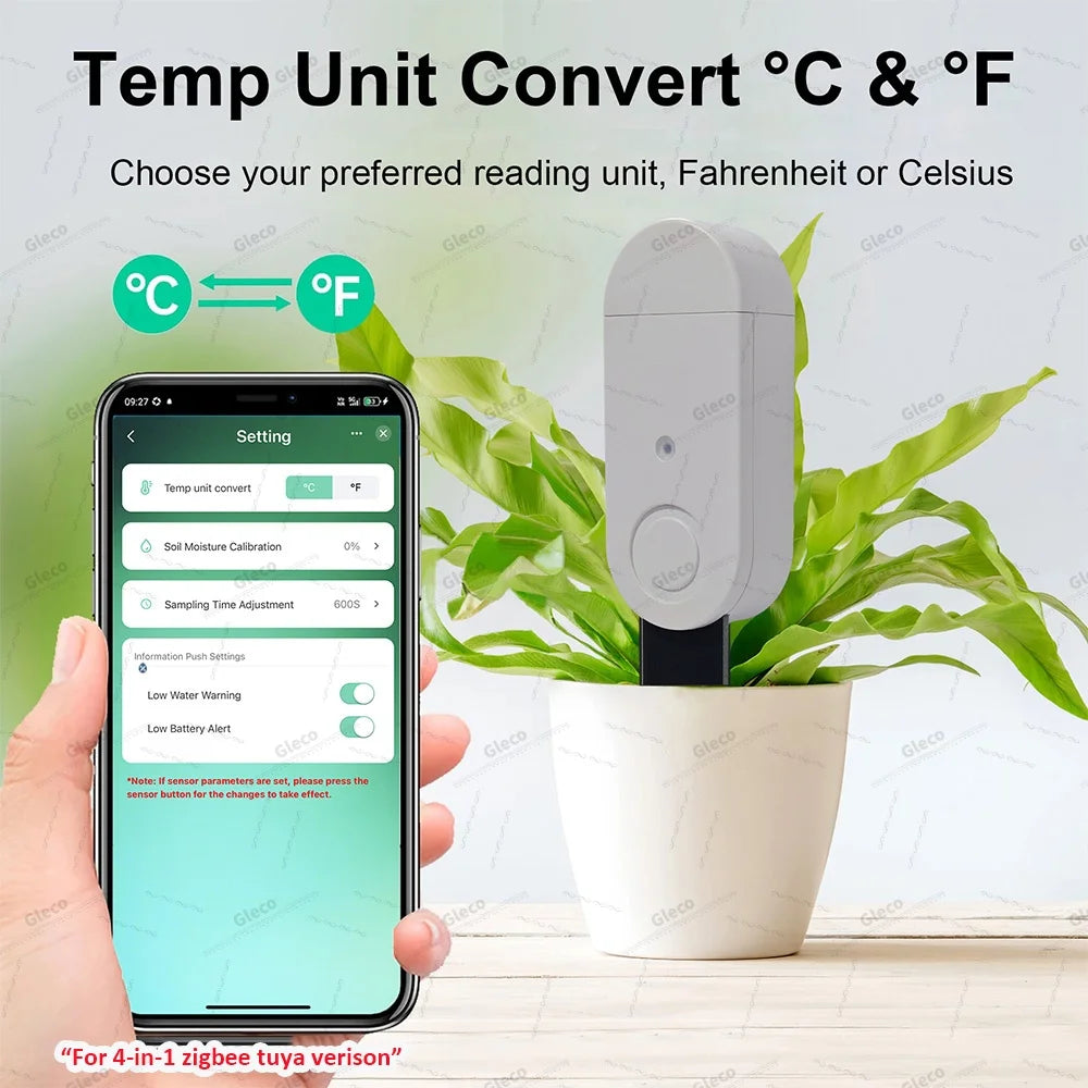 Zigbee Soil Moisture Tester Meter Tuya Smart Life Hygrometer Temperature Soil Fertility Sensor For Z2M Automation Irrigation