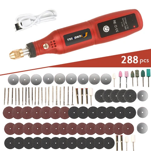 Cordless Mini Rotary Tool Kit 3.7V Rechargeable Electric Grinder Polisher Nail Polisher for DIY Engraving, Sanding & Cutting