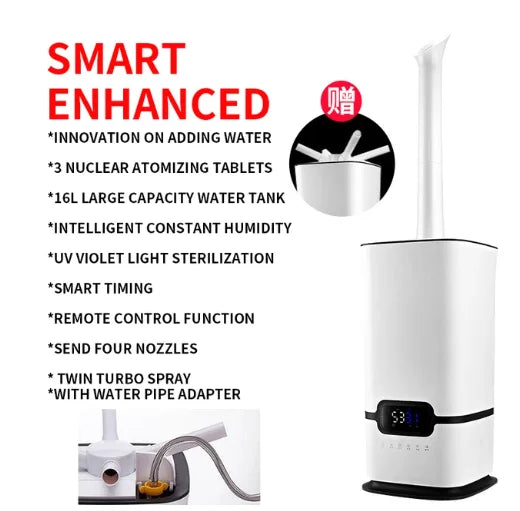 16L 100-240V Industrial Air Ultrasonic Humidifier Mute Commercial Supermarket Vegetables Mist Maker Fogg Makerувлажнители воздух