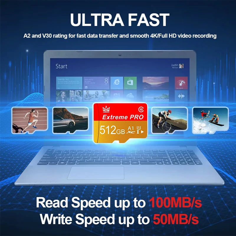 Original For PC Phone Camera Micro TF SD Memory Card Class 10 64GB 512GB 256GB 64GB 128GB Micro TF SD TF Flash Card 64 128 GB Mi