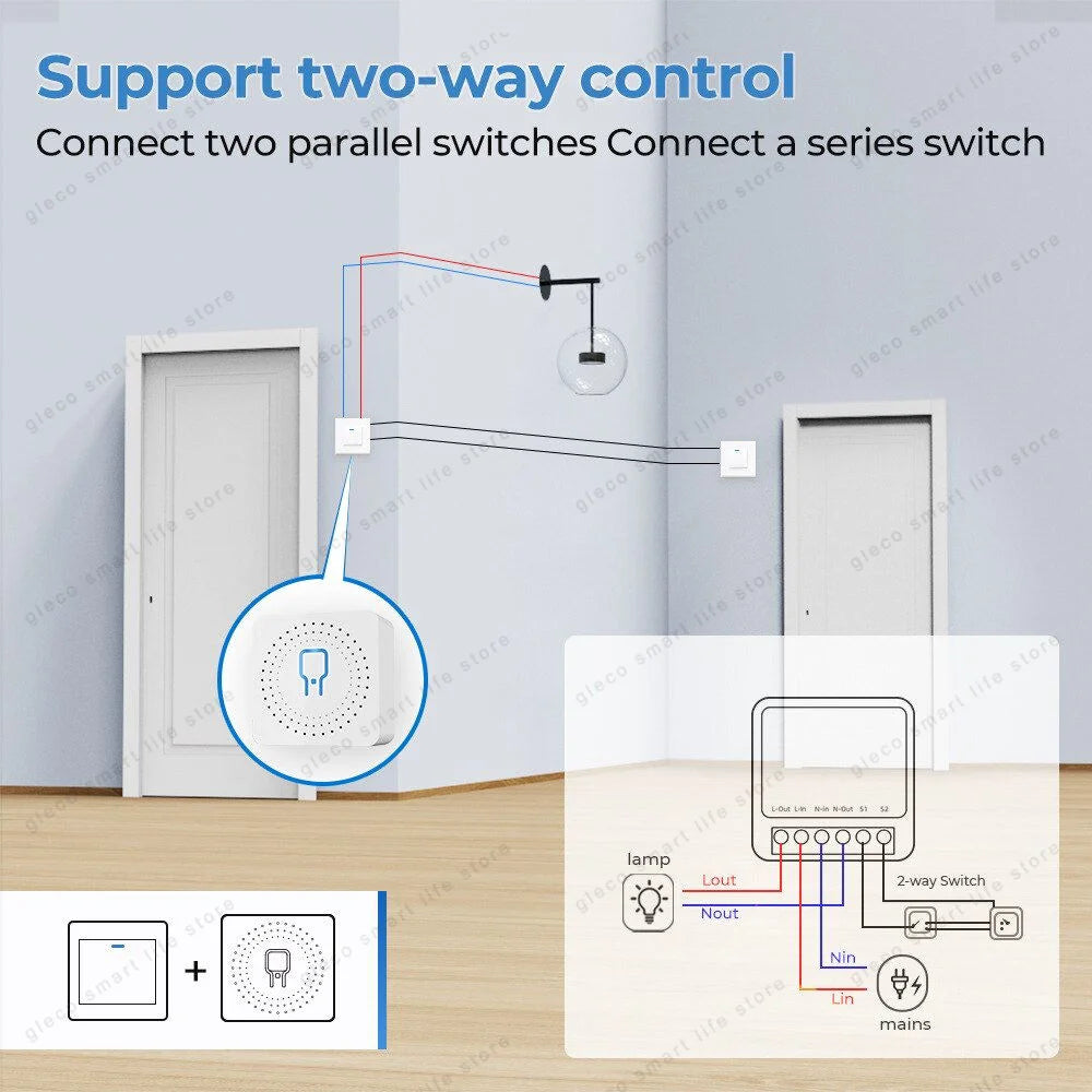 Zigbee 3.0 16A Smart Mini Switch Module DIY 1/2CH Tuya Smart Home Relay Automation Breaker For Smart Life Alexa Google Home
