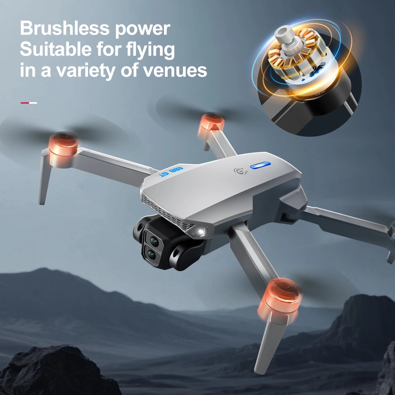 2026 New E88 Big screen Foldable Drones GPS 8K HD Dual Camera Brushless Motor Obstacle Avoidance RC Quadcopter children's Toys