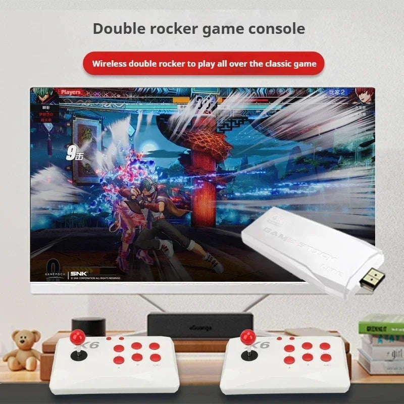X6 Consola de Videojuegos Retro Inalámbrica 2.4G 4K HD con Doble Joystick Consola Stick 64GB Incorpora 15000 Juegos Retro para Jugar Regalo para Niños