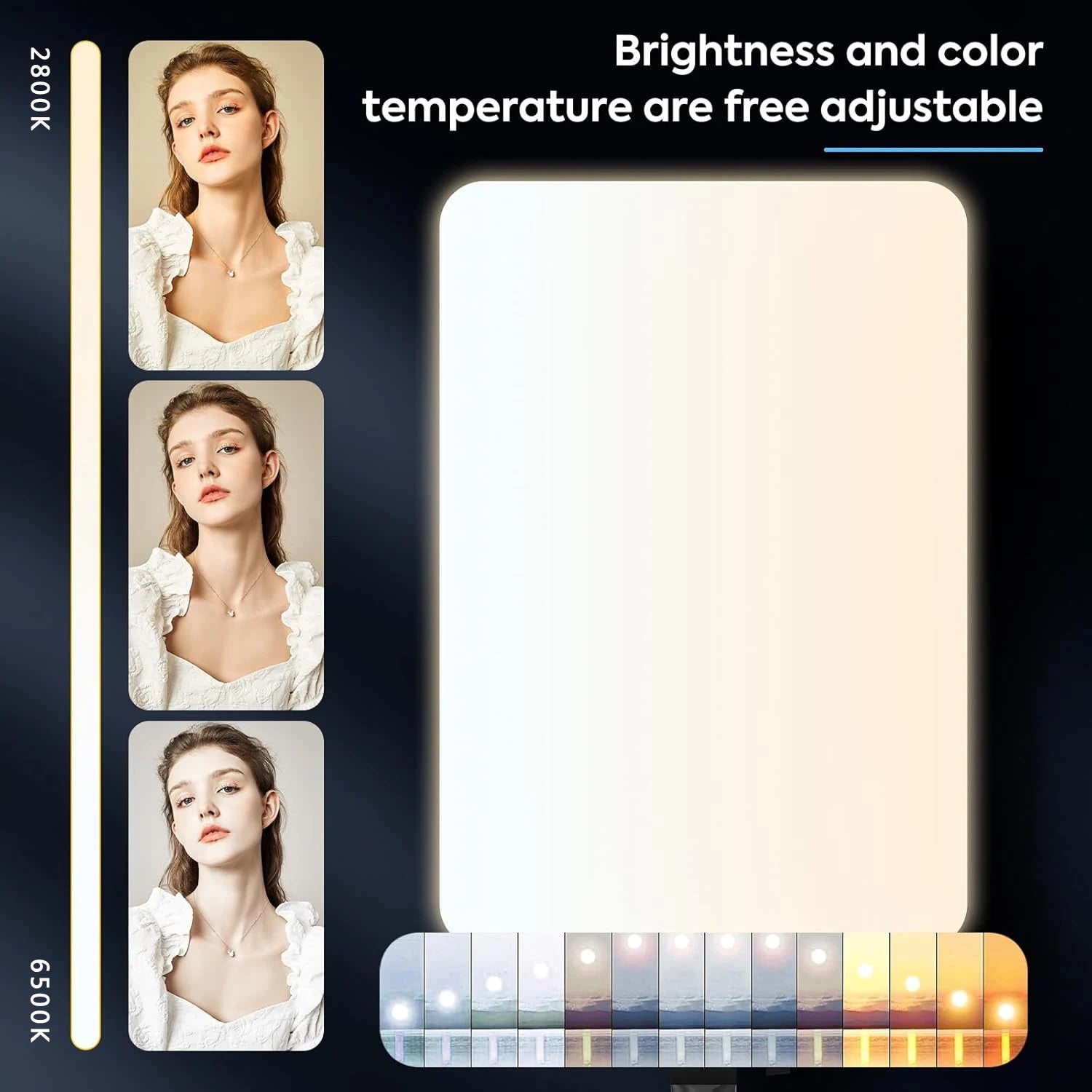Kit de luz de vídeo LED XRDKJ de 21" (paquete de 1), iluminación fotográfica regulable de 2500-7500K con control remoto y soporte de 79", luz de estudio CRI 96+