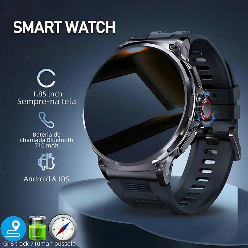 New 710 Mah Big Battery 1.85Inch Ultra HD Display Men smartwatch GPS Sport Track HD Bluetooth Call Smart Watch for IOS Android