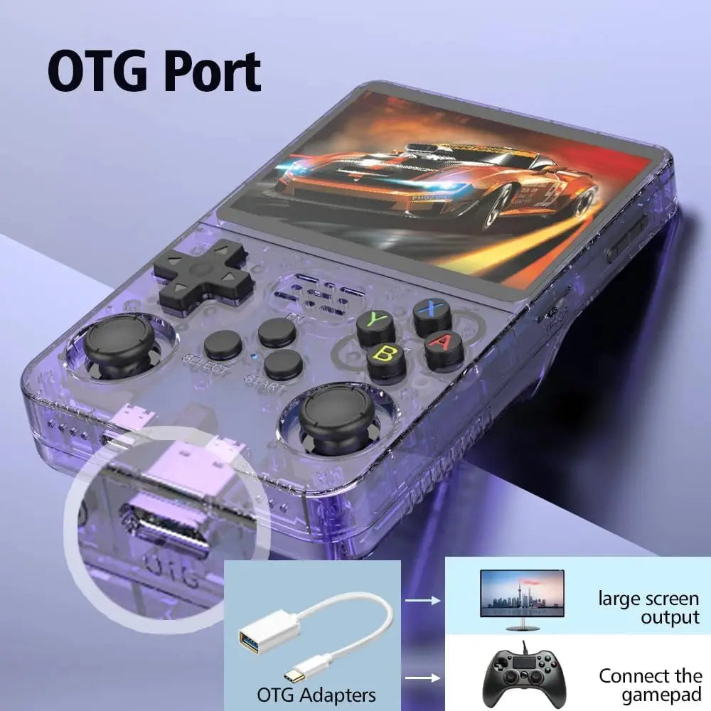 R36S Retro Handheld Game Console Linux System 3.5-inch IPS Screen 64G 20000+ Games  Portable Pocket  Gaming Console