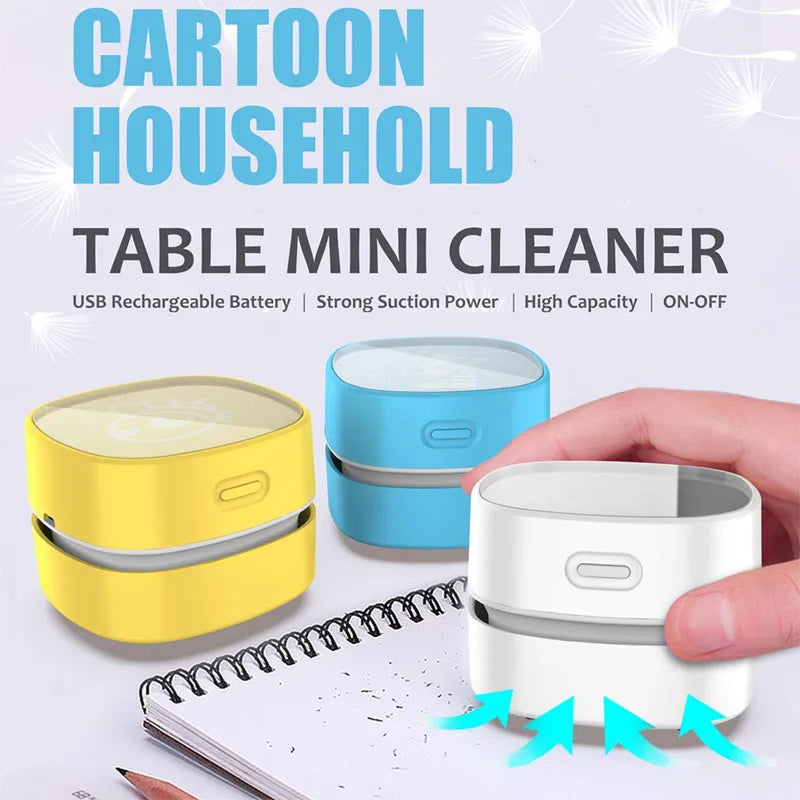 Mini aspiradora de escritorio inalámbrica, barrendero de polvo de mesa, ahorro de energía, recargable por USB de 1400 mAh para oficina, escuela, teclado, hogar