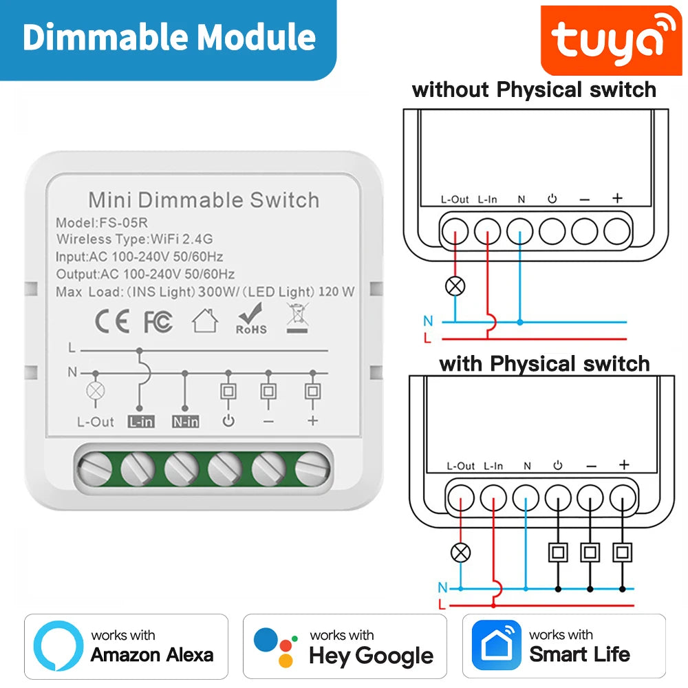 TNCE Tuya Switch Light Curtain Dimmer WIFI Zigbee, Smart DIY MINI Module, Roller Shutter motor Breaker, voice alexa google home