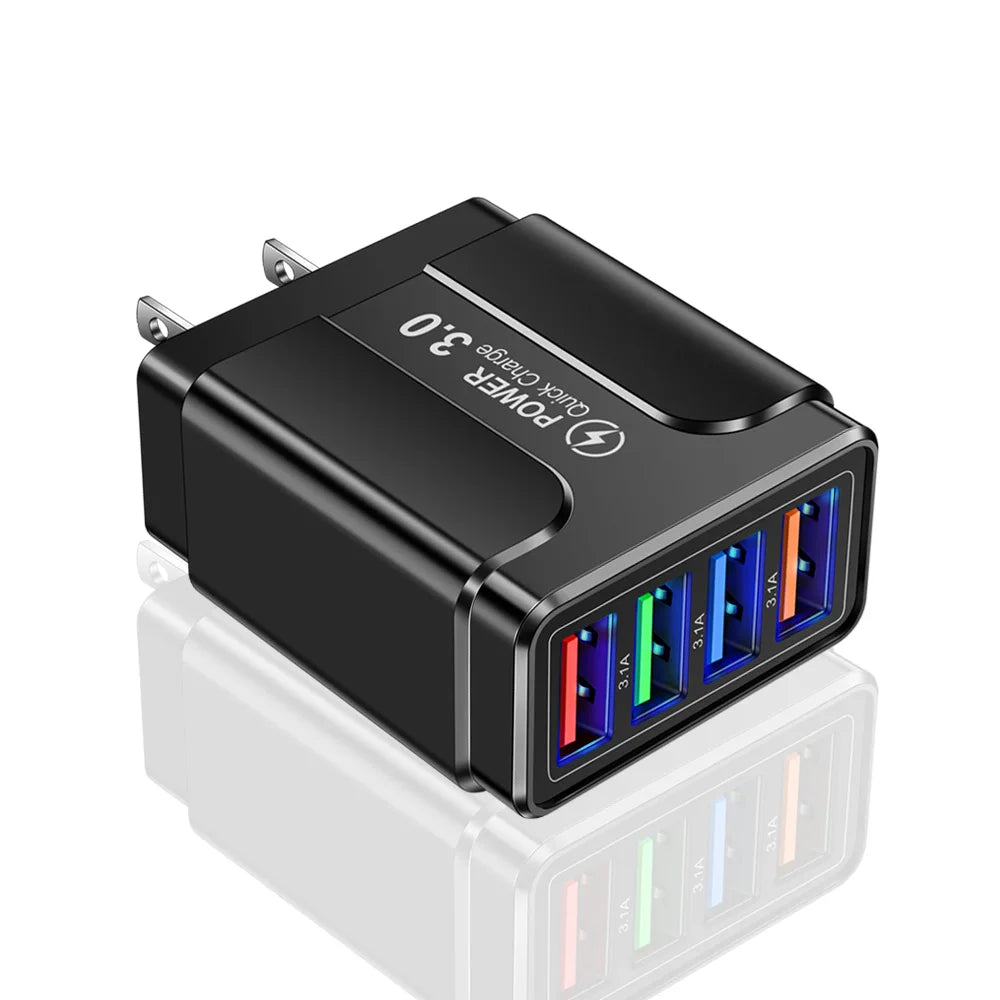 EU/US Plug USB Charger Fast Charge 3.1A For Phone Adapter for iPhone 12 Pro Max Tablet Portable Wall Mobile Charger Fast Charger