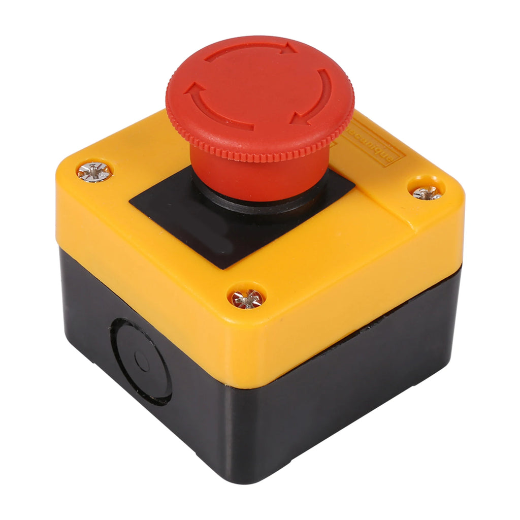 1 unidad de botón de parada de emergencia de 660 V 10 A, carcasa de plástico, botón pulsador de emergencia con señal roja, nuevo interruptor de seta