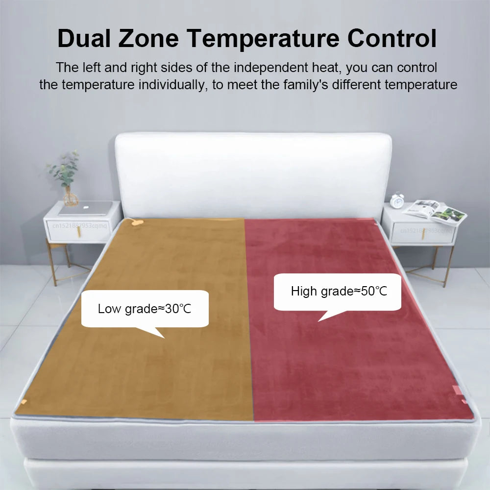 Electric Heating Pad with Automatic Thermostat Bed Warmer Heated Mattress for Bedroom Electric Fast Heating Mat Heated Pad 220V