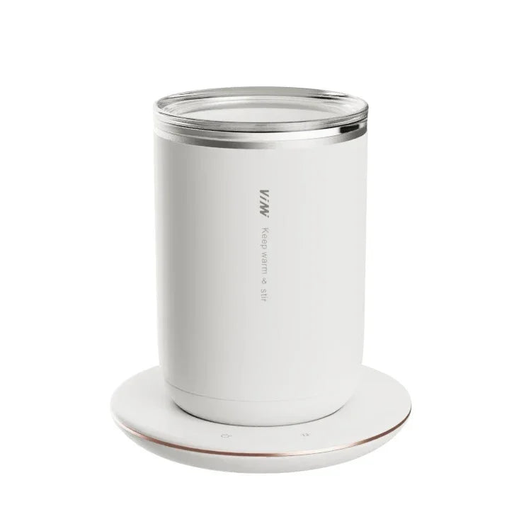 Calentador de tazas de café 2 en 1, taza mezcladora magnética automática para oficina en casa, taza mezcladora eléctrica USB, placa calefactora para bebidas