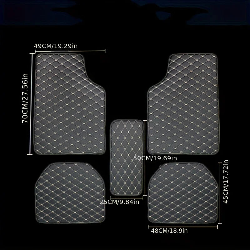 Alfombrillas de coche de cuero PU impermeables, protectores de almohadillas, alfombrillas de moda para coche, cojín para todas las estaciones, 5 unidades